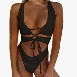 Black Cutout One-Piece Swimsuit